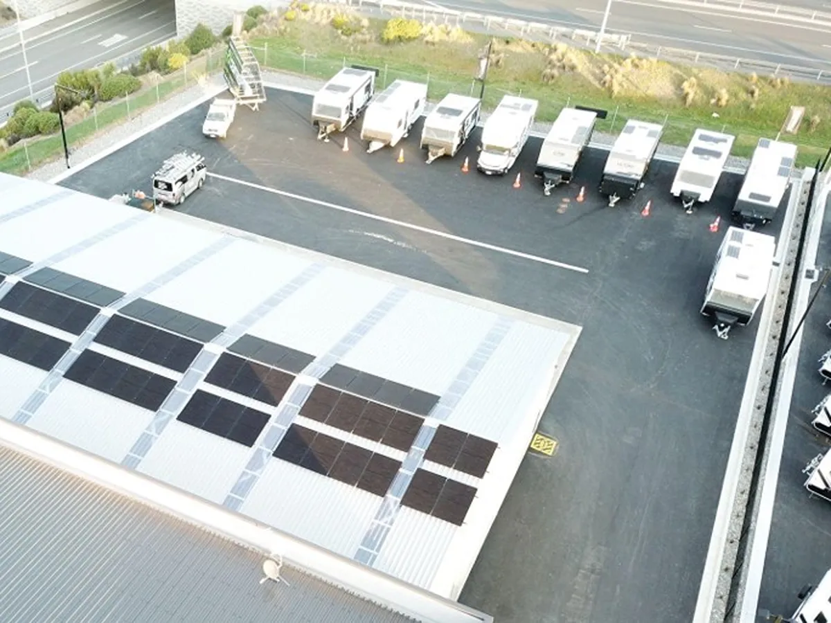 Caravan outside the service centre